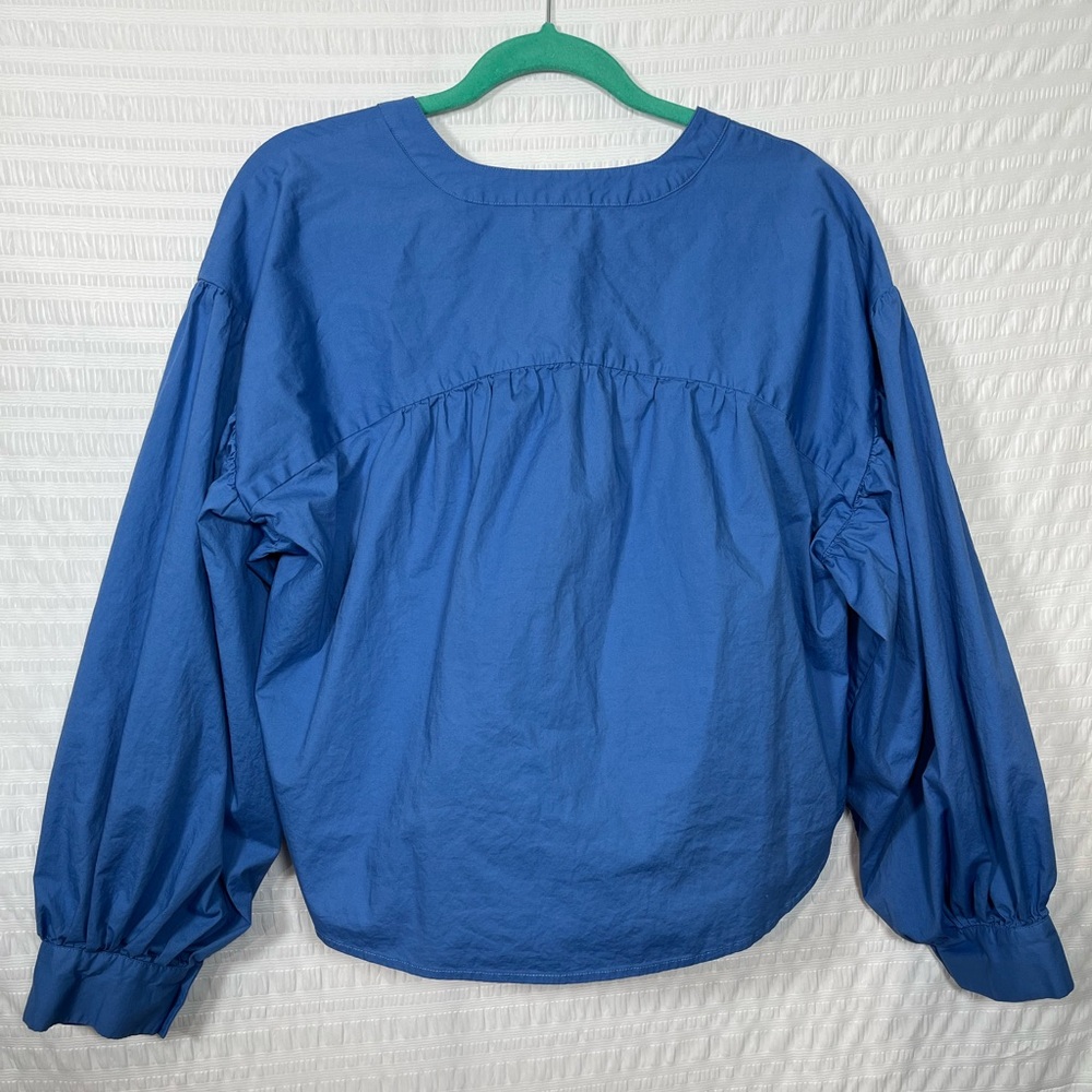 Pistola Women’s Lou Top Blue Puff Long Sleeve Cropped Top Size Small - Picture 2 of 14